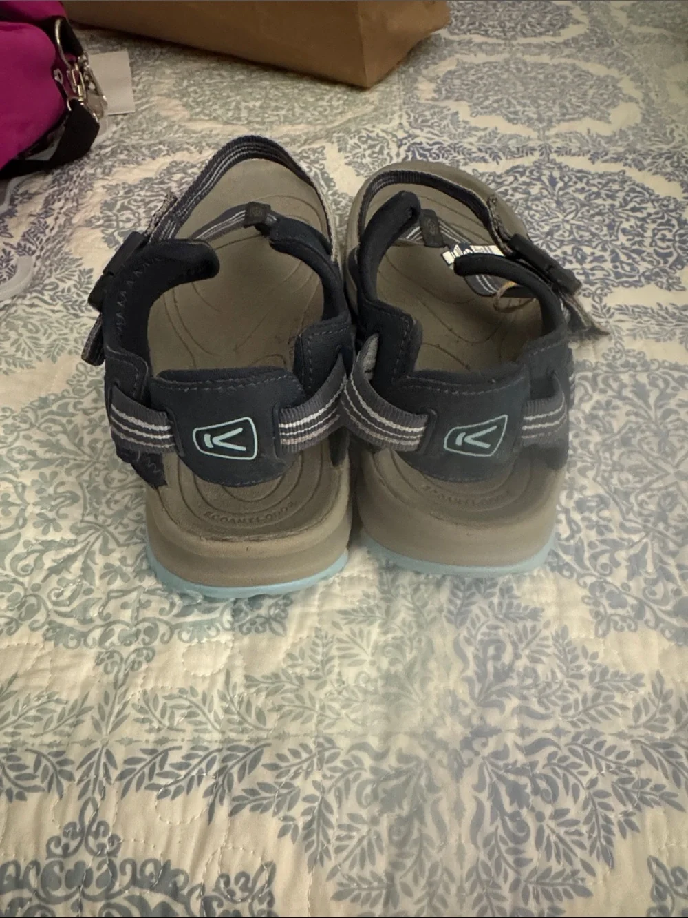 KEEN Terradora II Toe Post Sandals in blue and gray